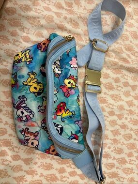 tokidoki Blue Multicolor Unicorns Crossbody Belt Bag